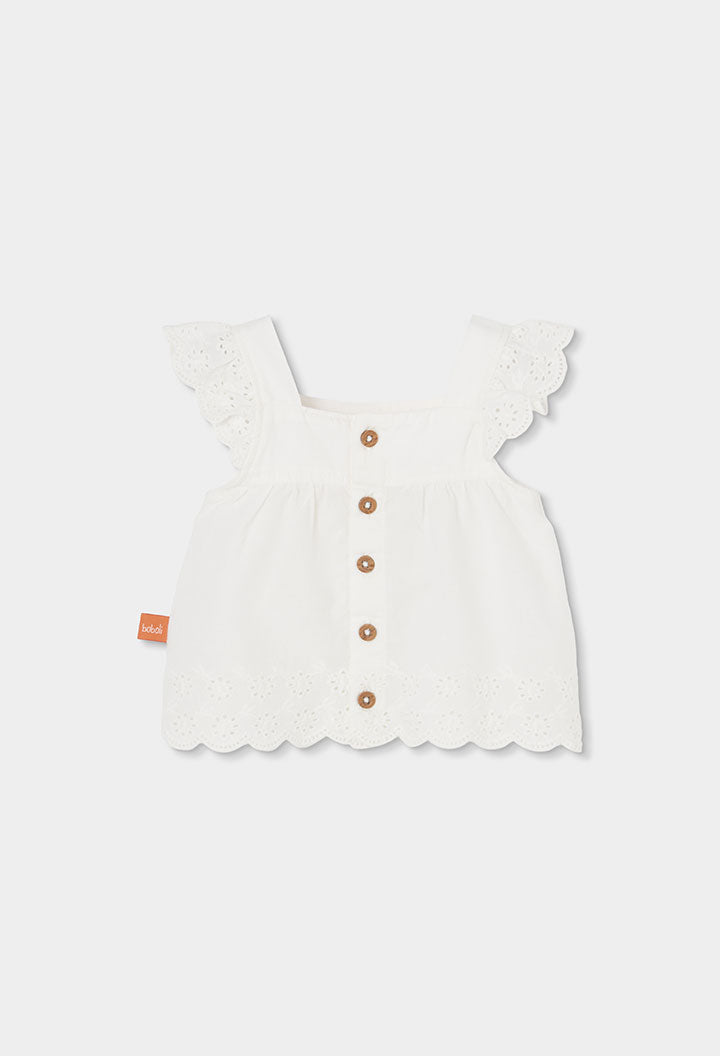 WHITE EYELET BABY SET
