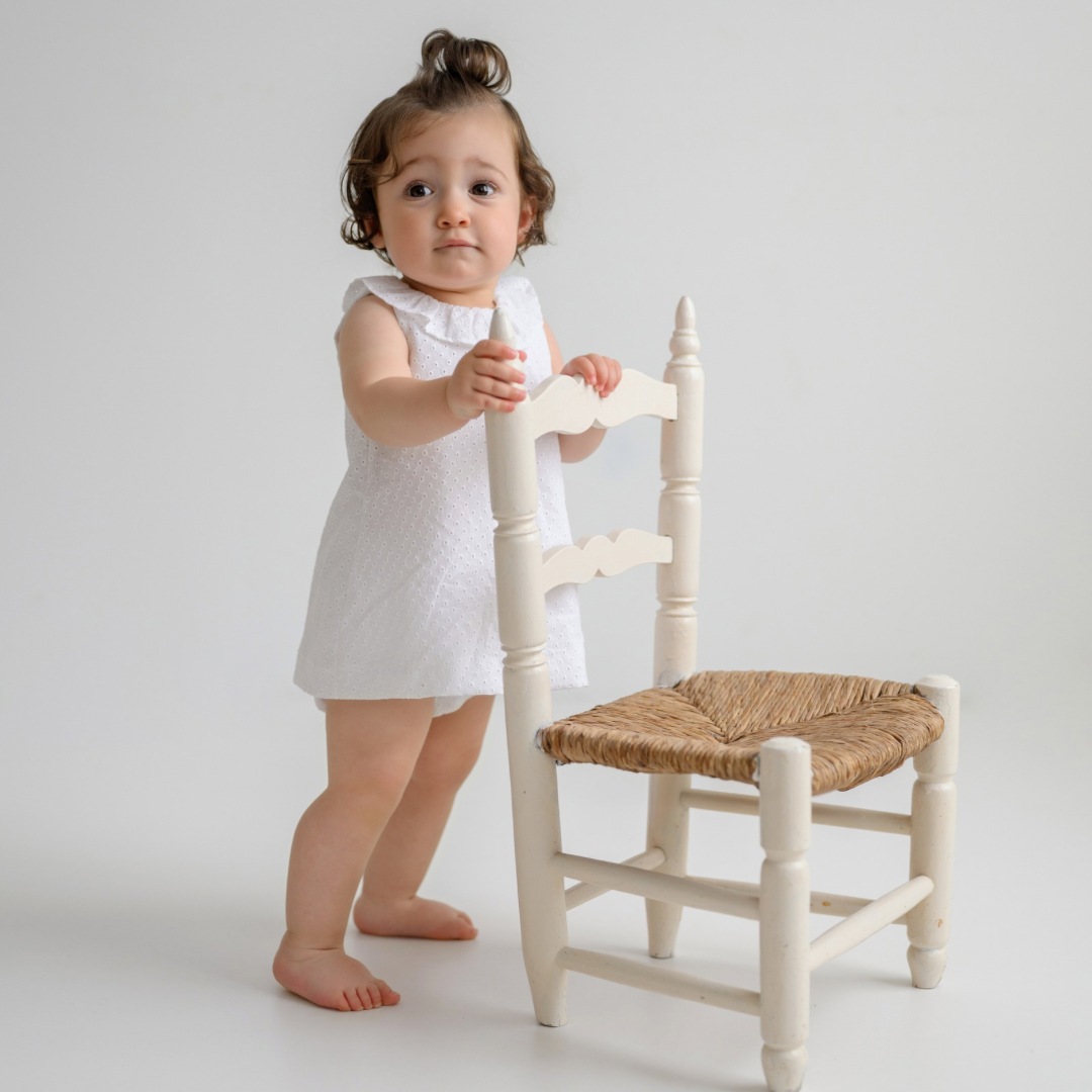 HUBERT EMBROIDERED DRESS & BLOOMERS SET