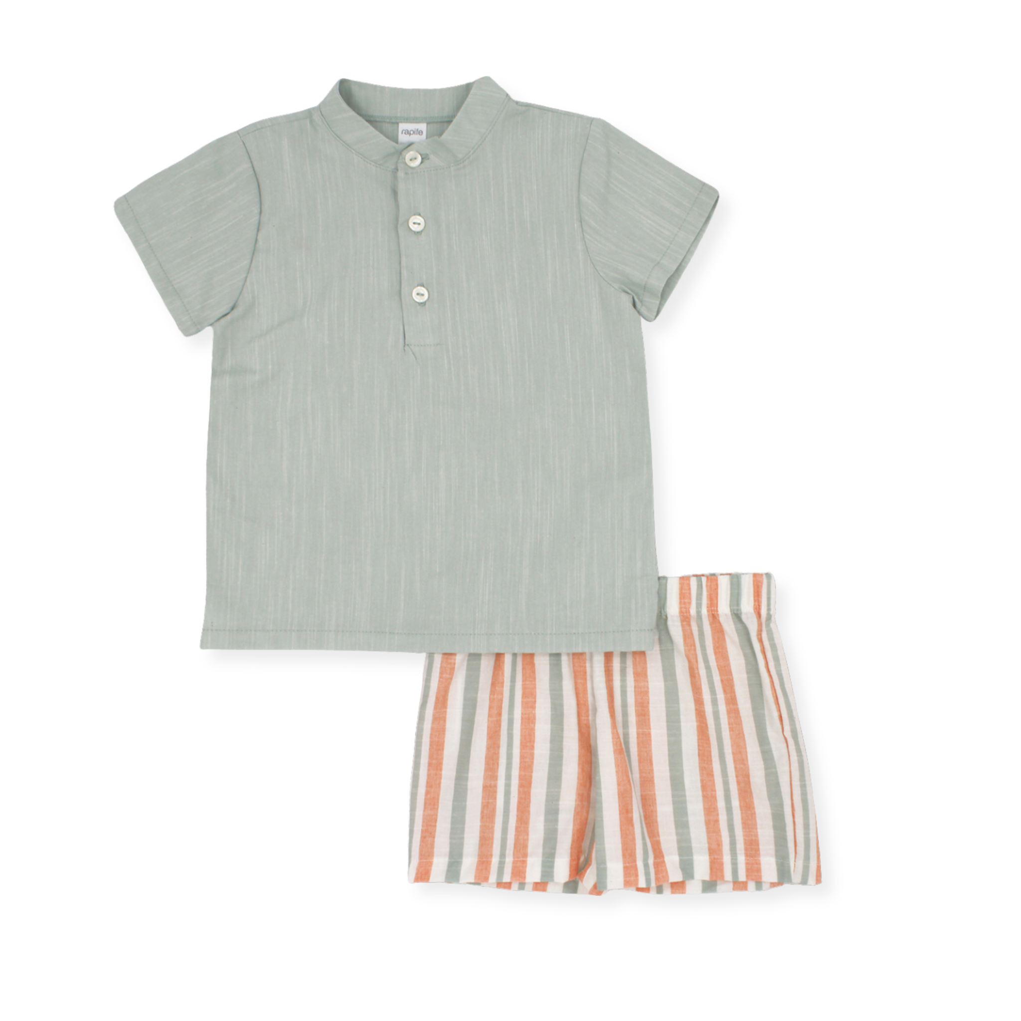MINT STRIPED CEREMONY SHIRT AND SHORTS SET