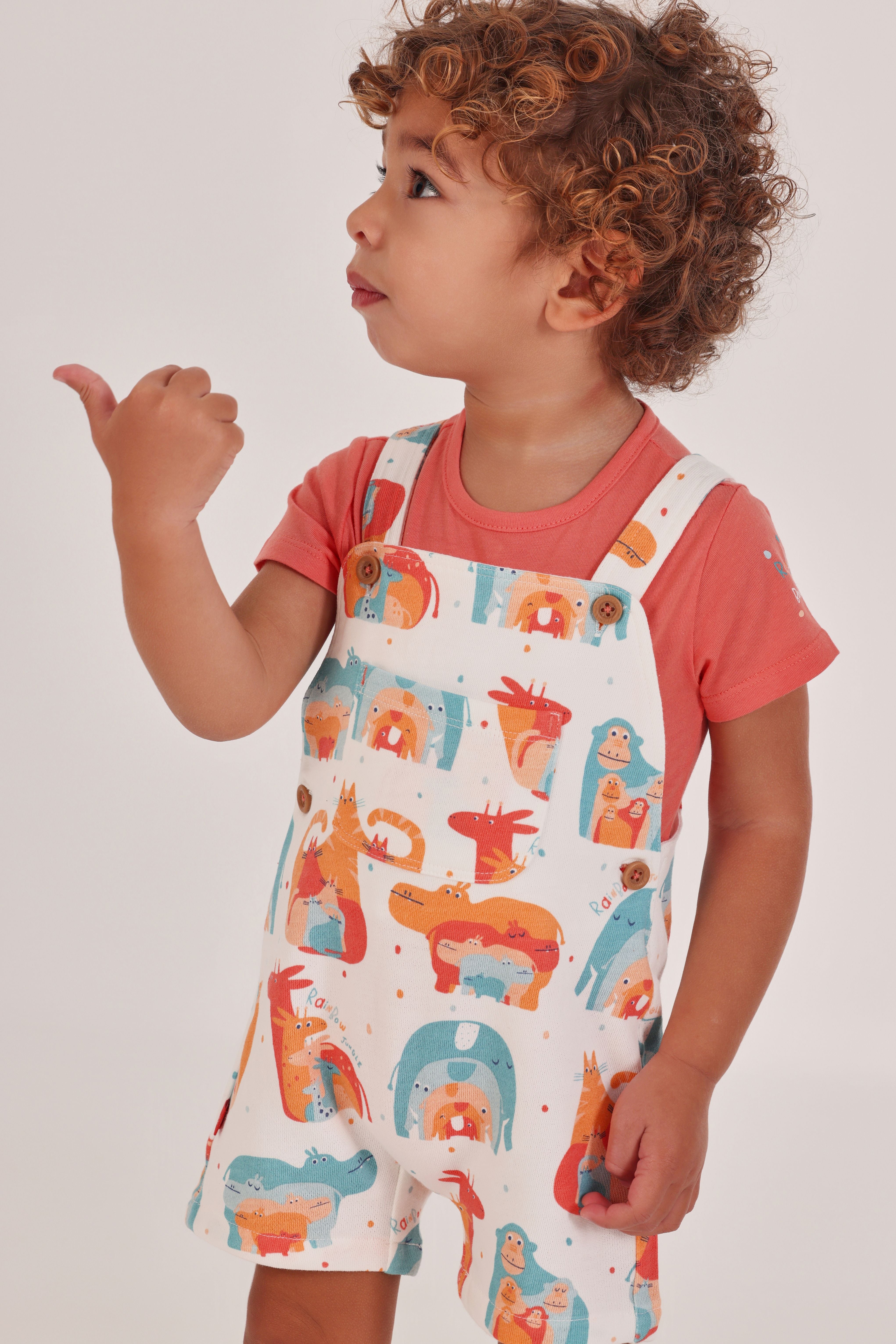 RAINBOW SAFARI DUNGAREE SET