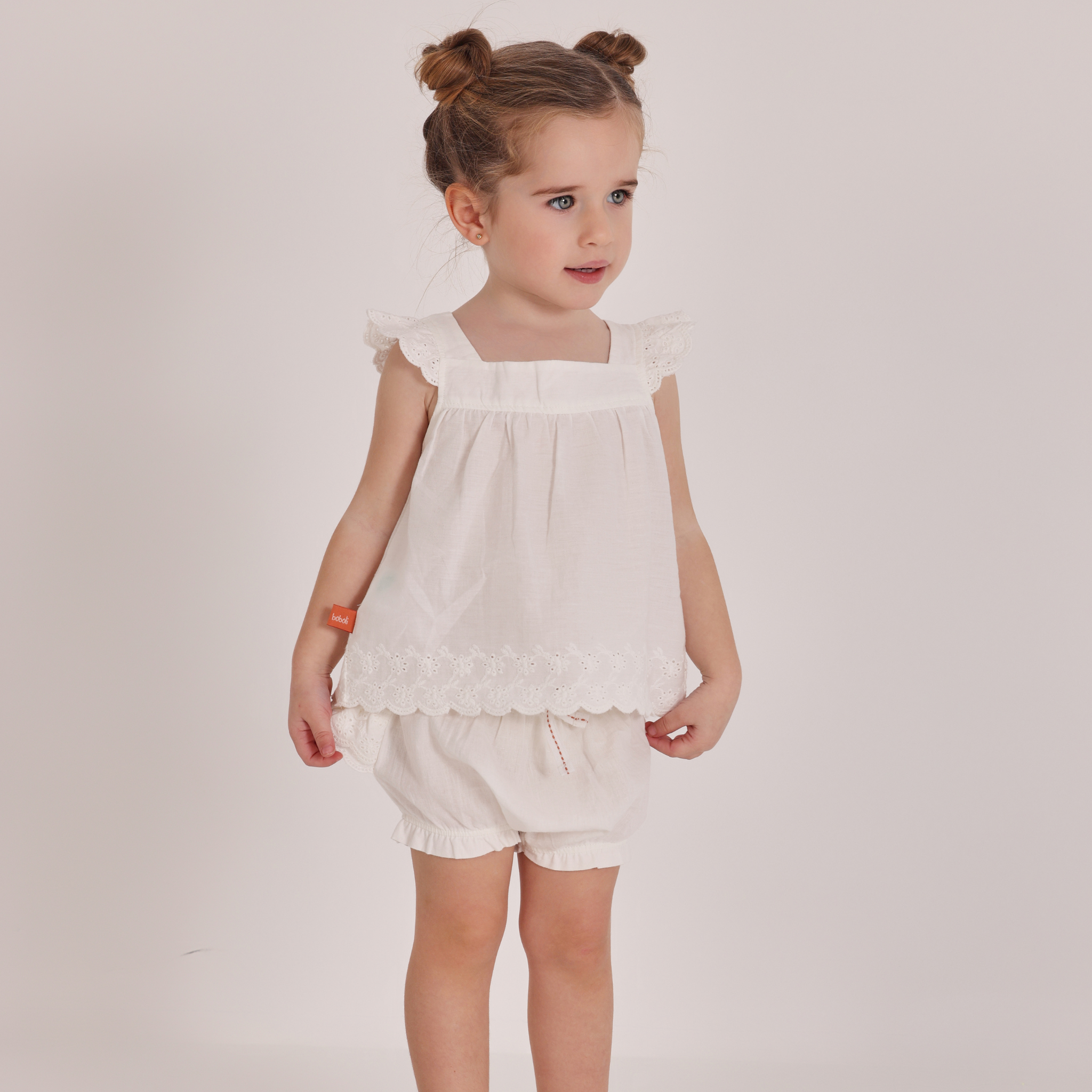 WHITE EYELET BABY SET