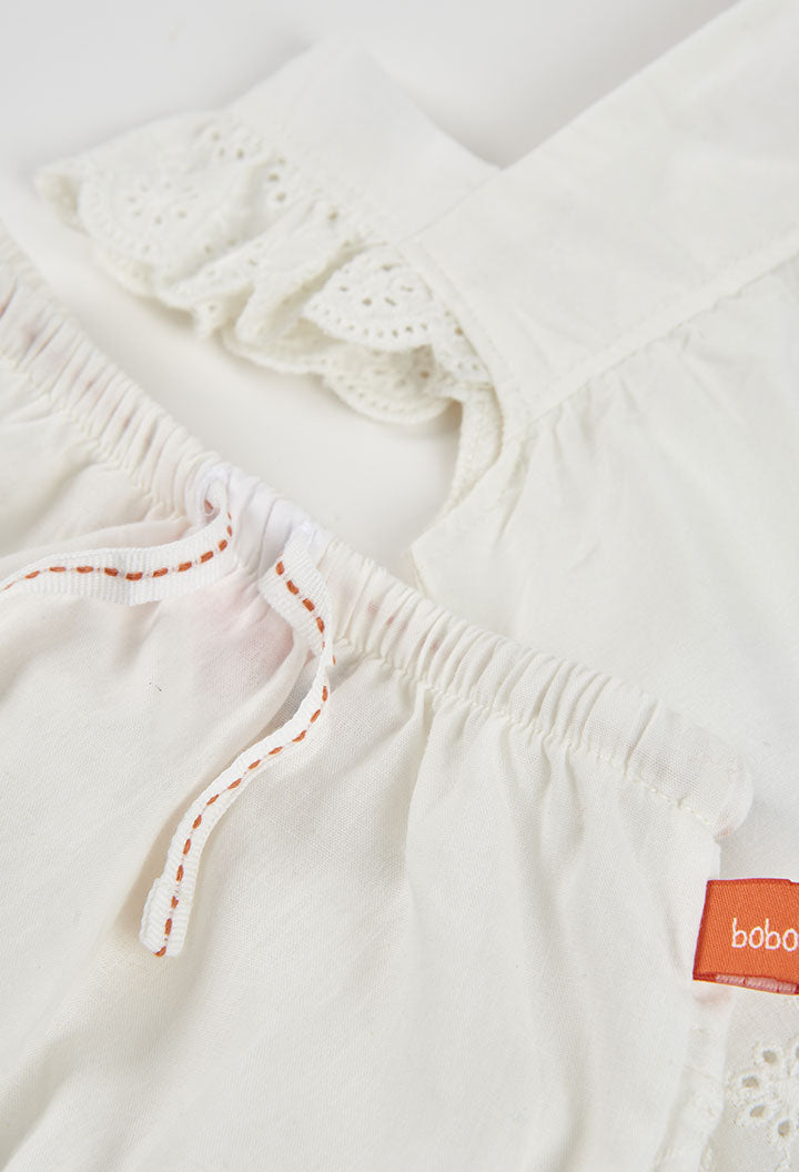 WHITE EYELET BABY SET
