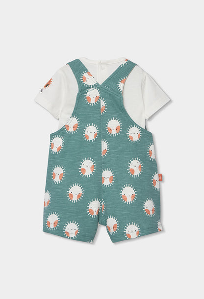 LITTLE SUNSHINE MINT DUNGAREE SET