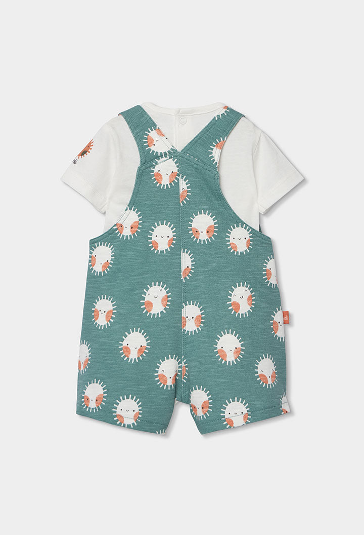 LITTLE SUNSHINE MINT DUNGAREE SET