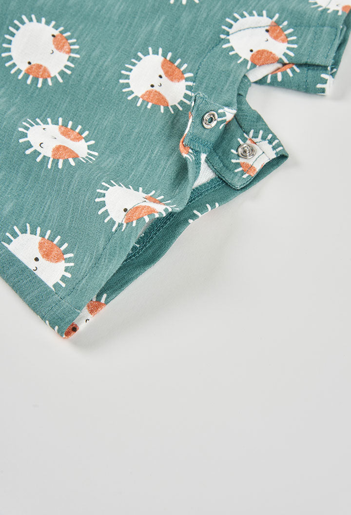 LITTLE SUNSHINE MINT DUNGAREE SET