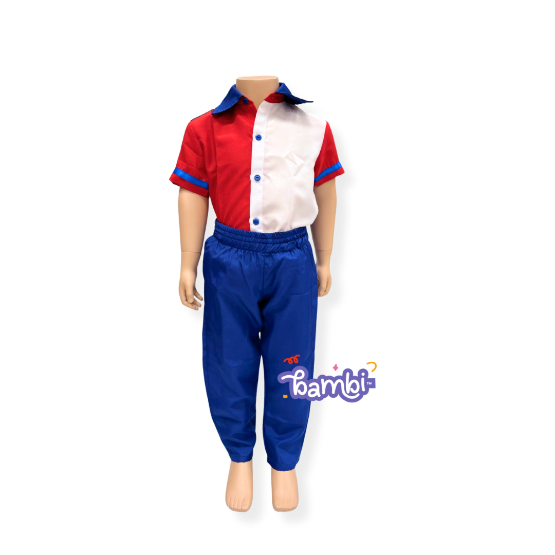 CONJUNTO COLORES BANDERA (PANTALÓN LARGO AZUL)