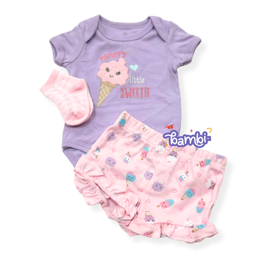 3PC SHORT SET WITH SOCK