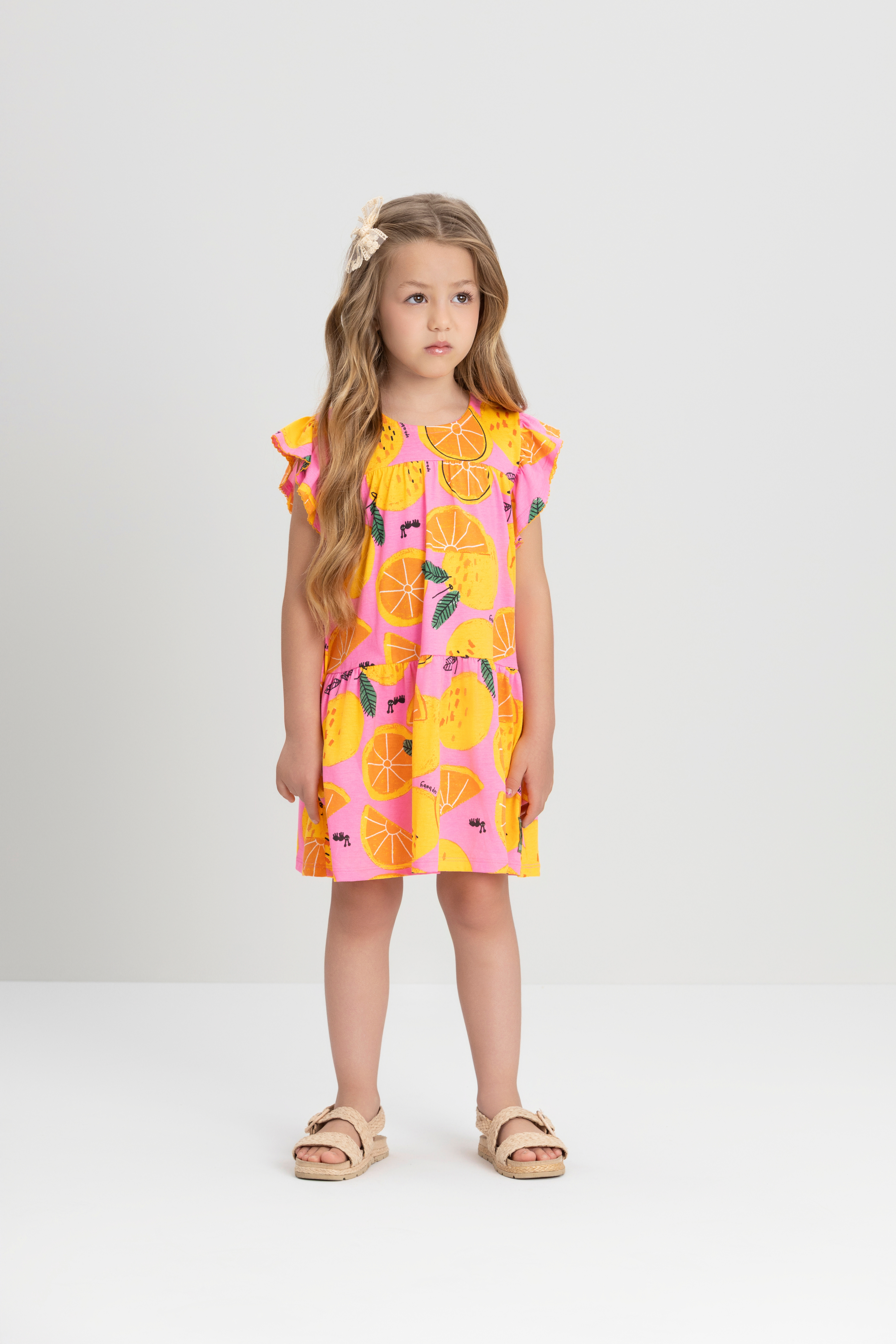 CITRUS BLOOM FLUTTER DRESS