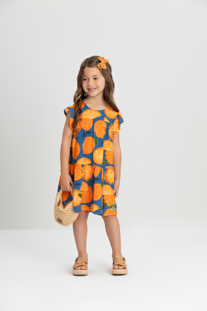 CITRUS BLOOM FLUTTER DRESS