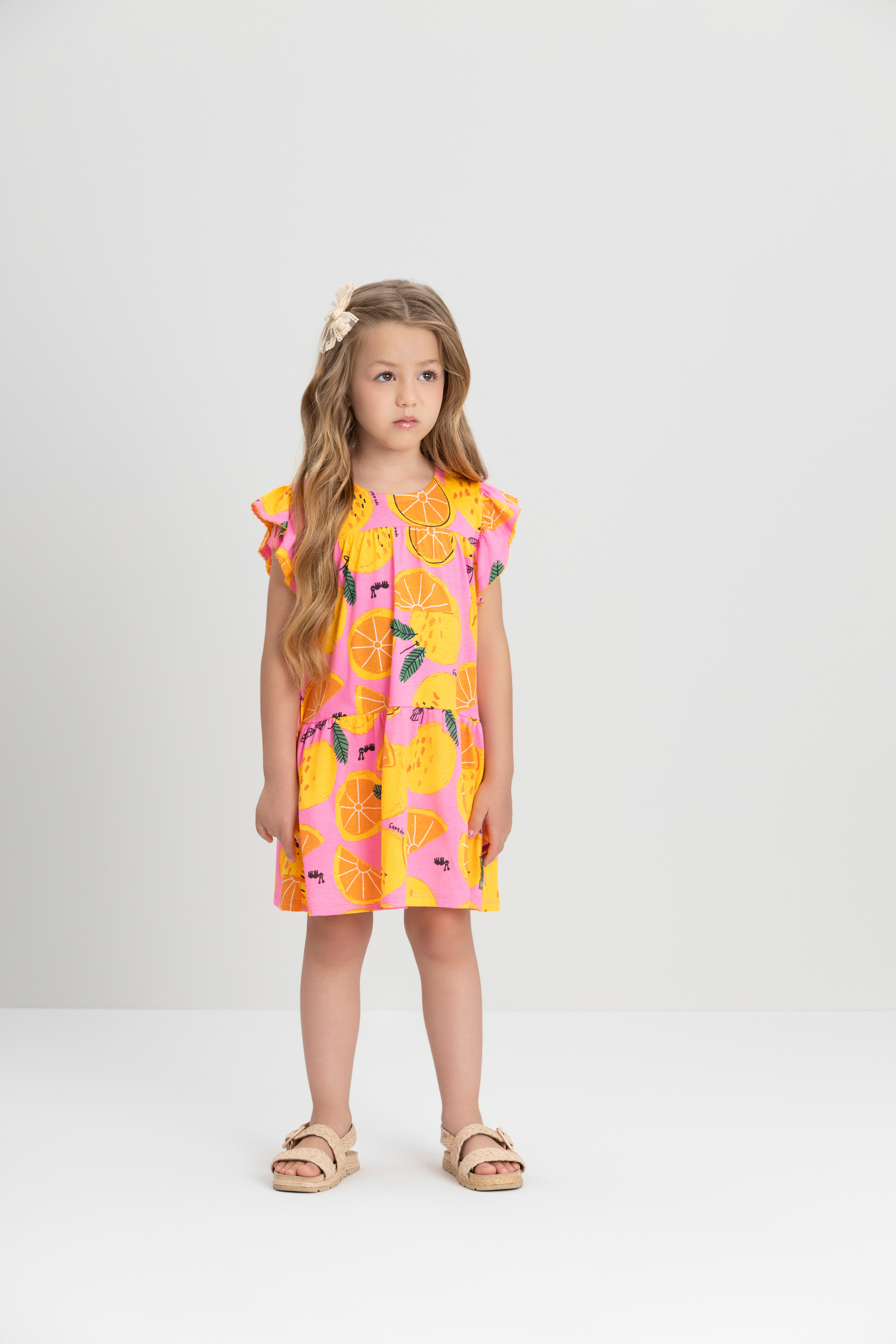 CITRUS BLOOM FLUTTER DRESS