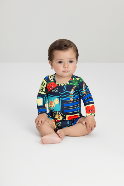 SUMMER VIBES UPF 50+ BABY SUN PROTECTION ROMPER