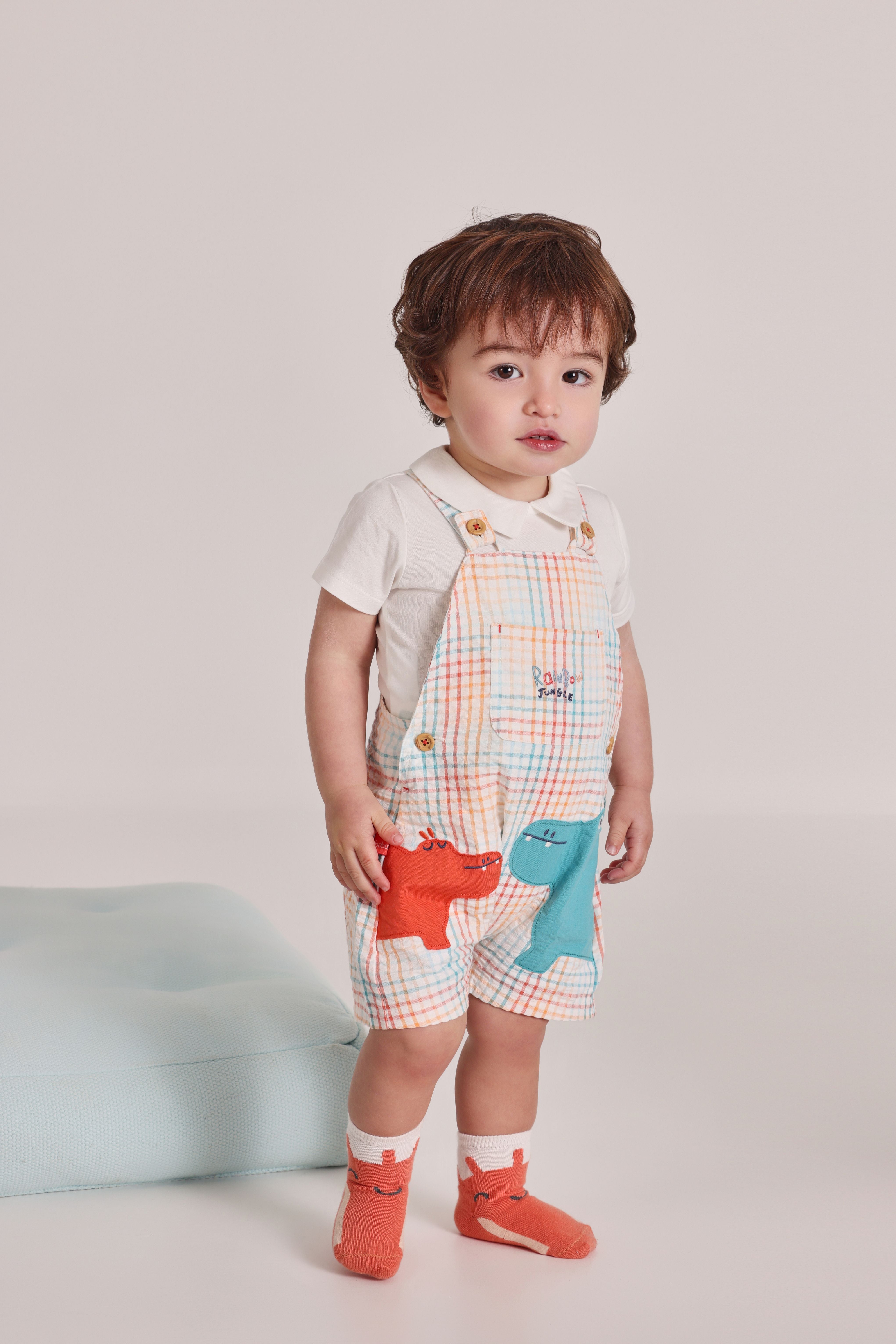 RAINBOW JUNGLE DUNGAREE SET