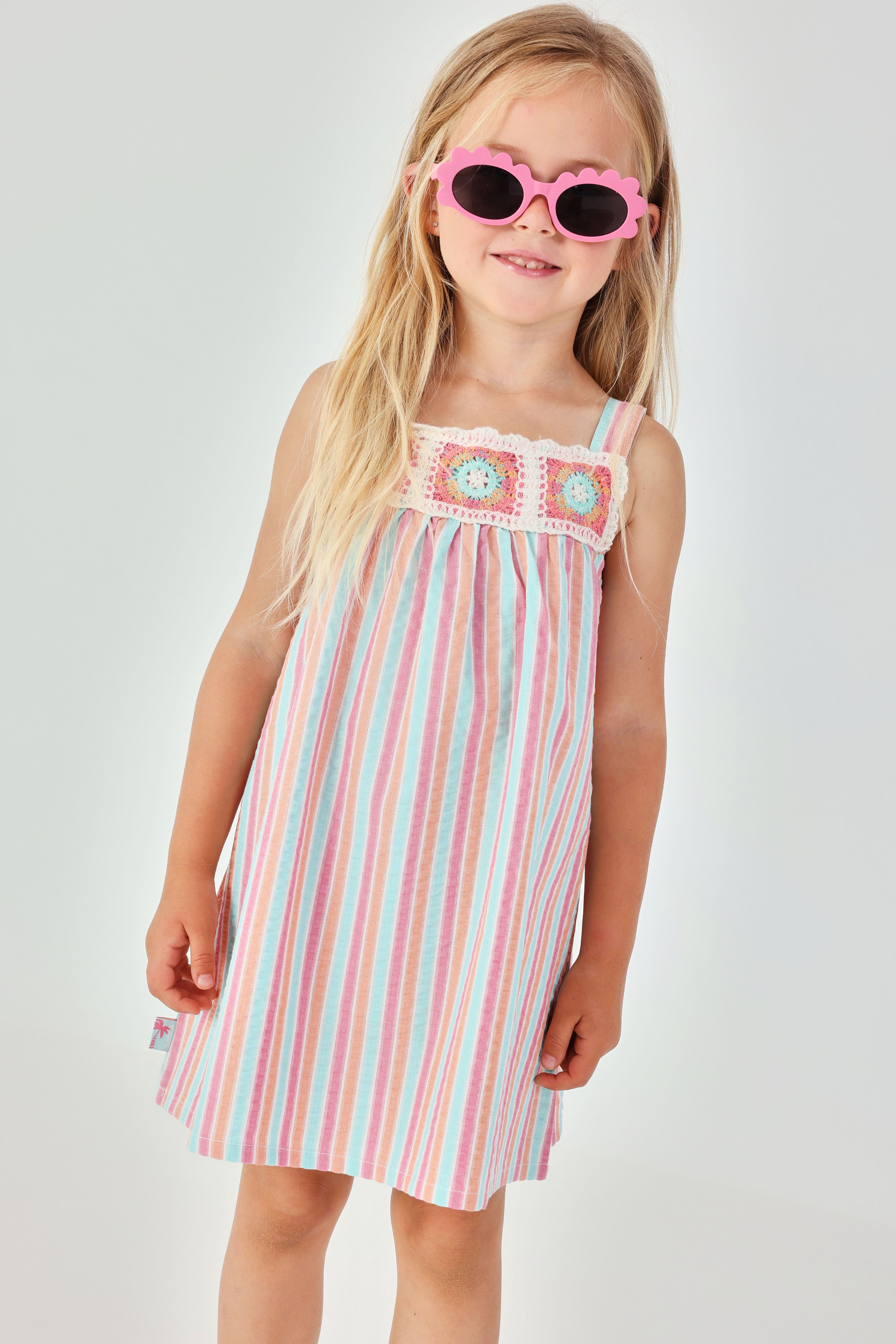 SUNSET STRIPES CROCHET DRESS