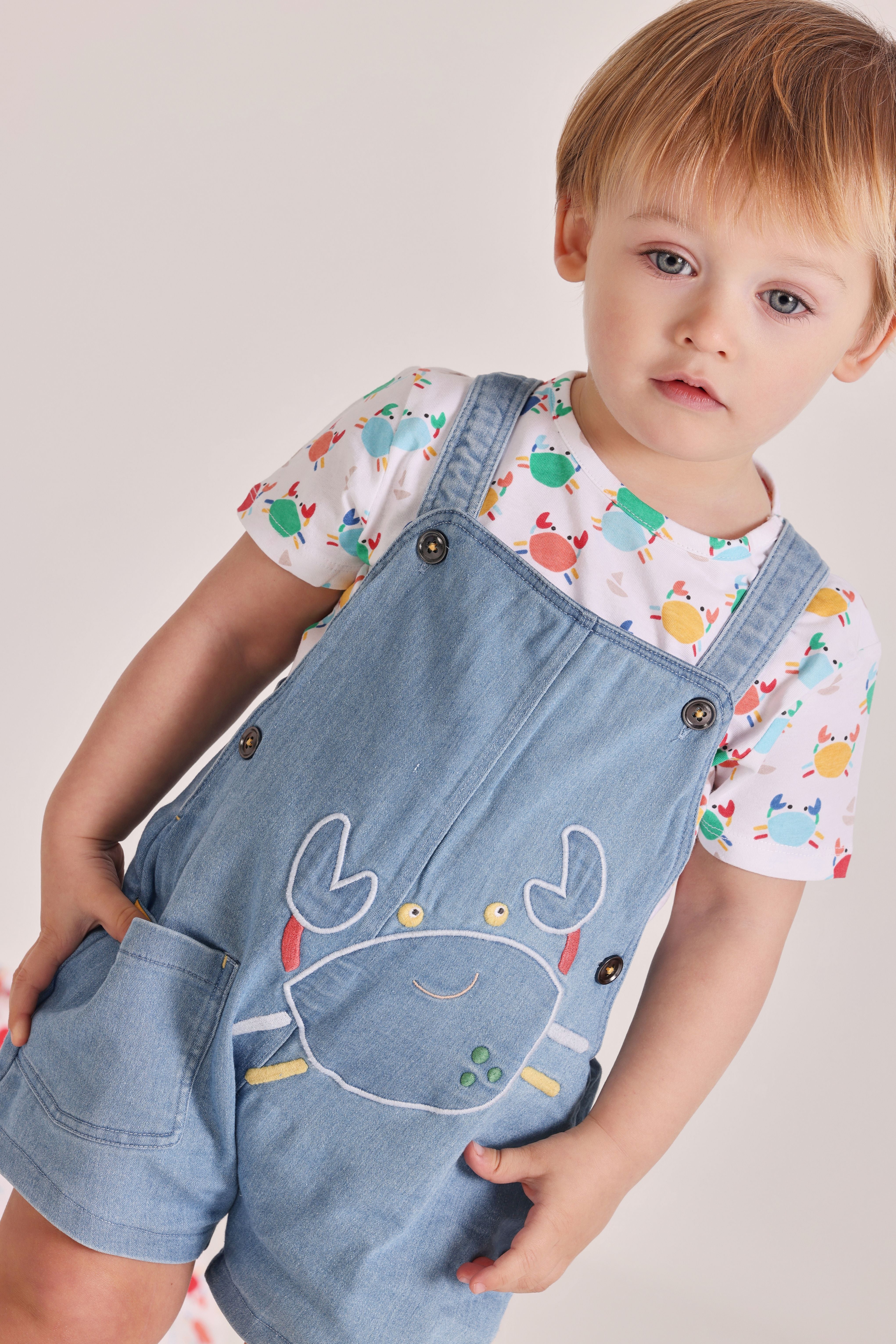 OCEAN CRAB DENIM BABY SET