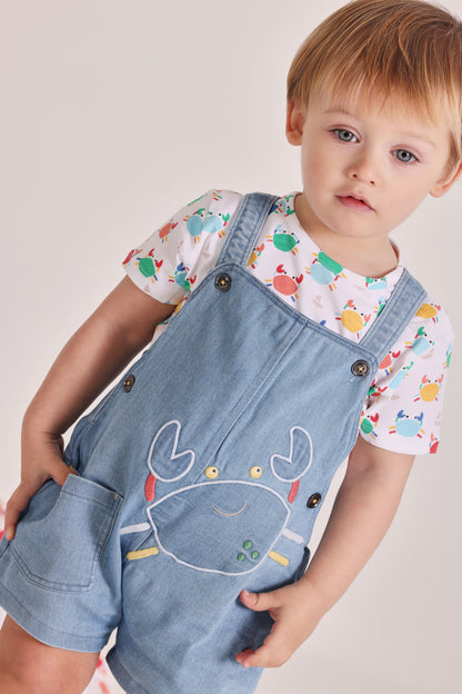 OCEAN CRAB DENIM BABY SET