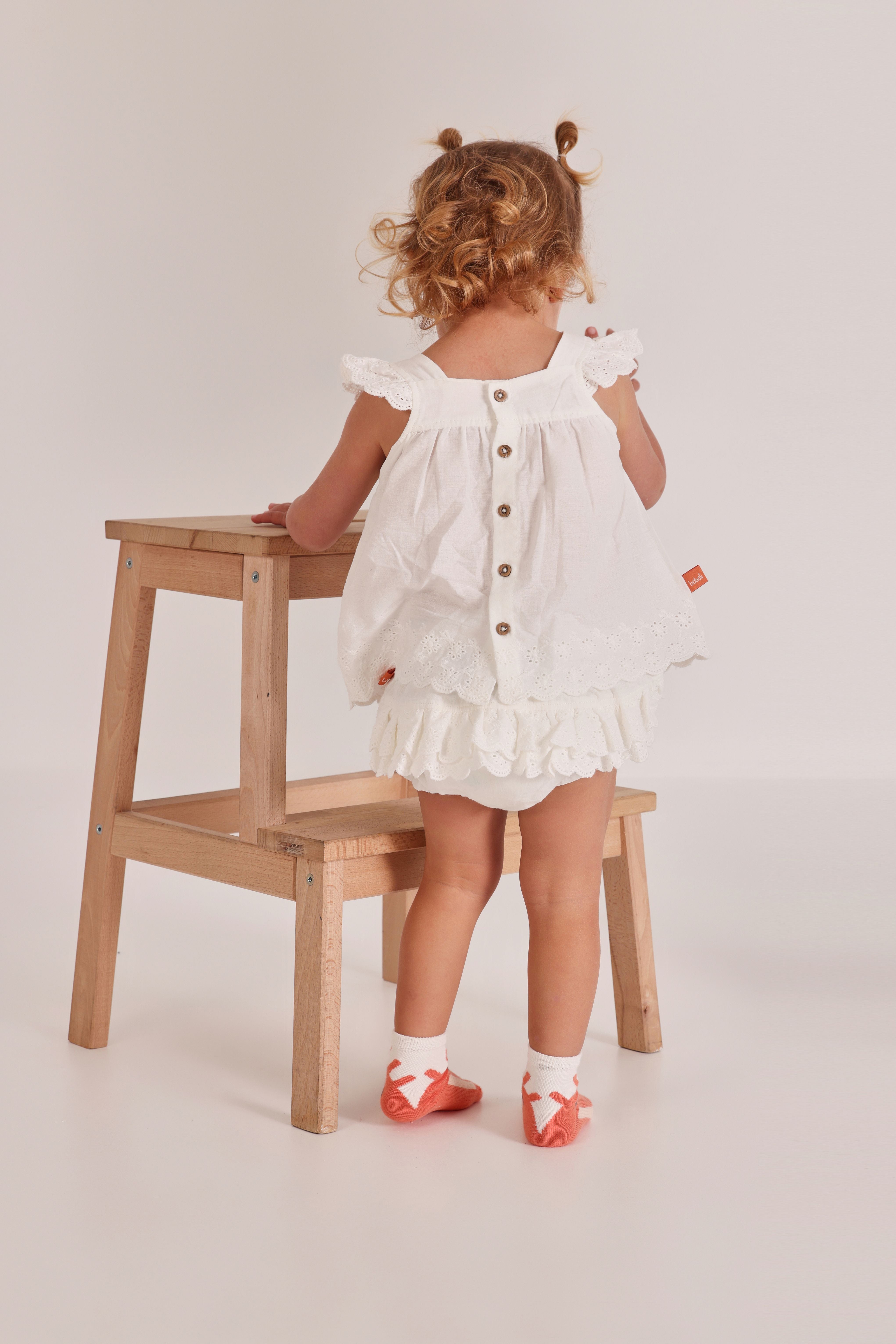 WHITE EYELET BABY SET