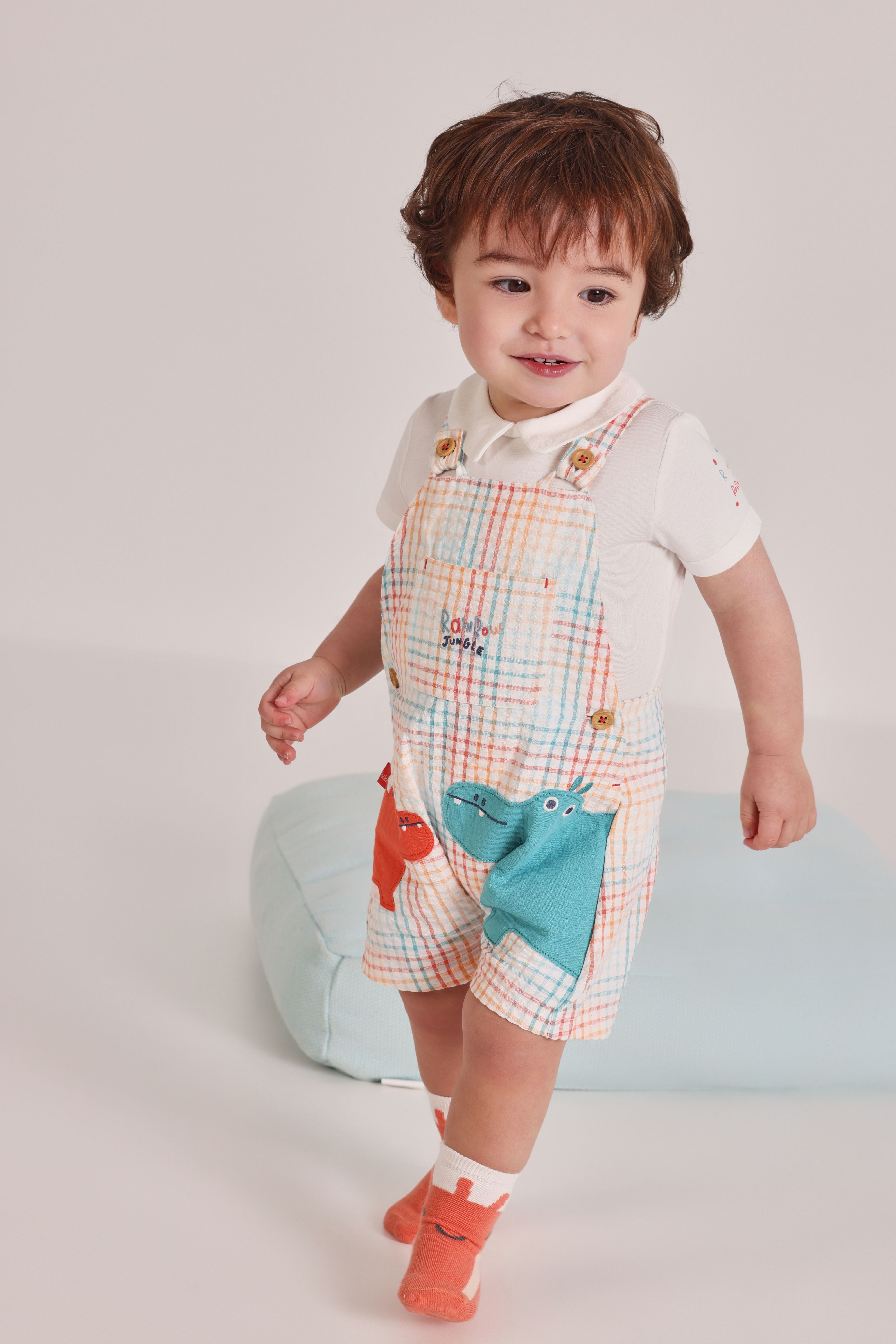 RAINBOW JUNGLE DUNGAREE SET