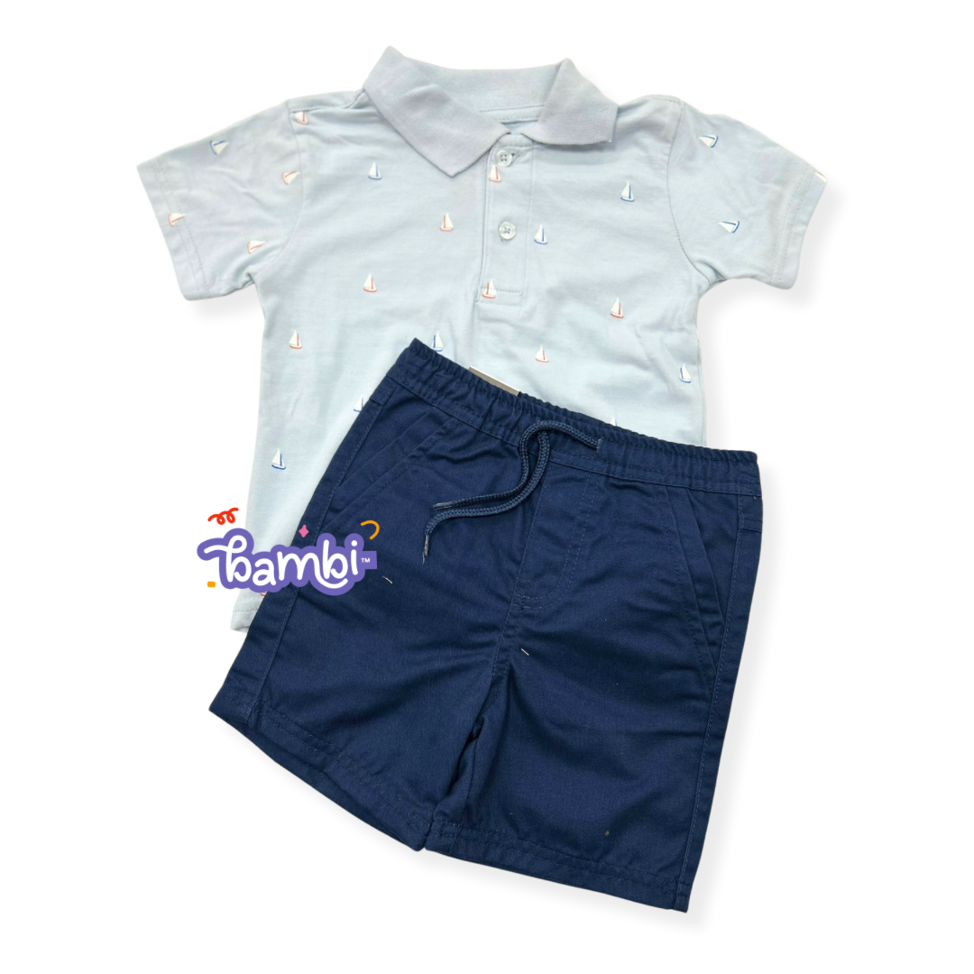 BOATS 2 PC POLO SHORT SETS