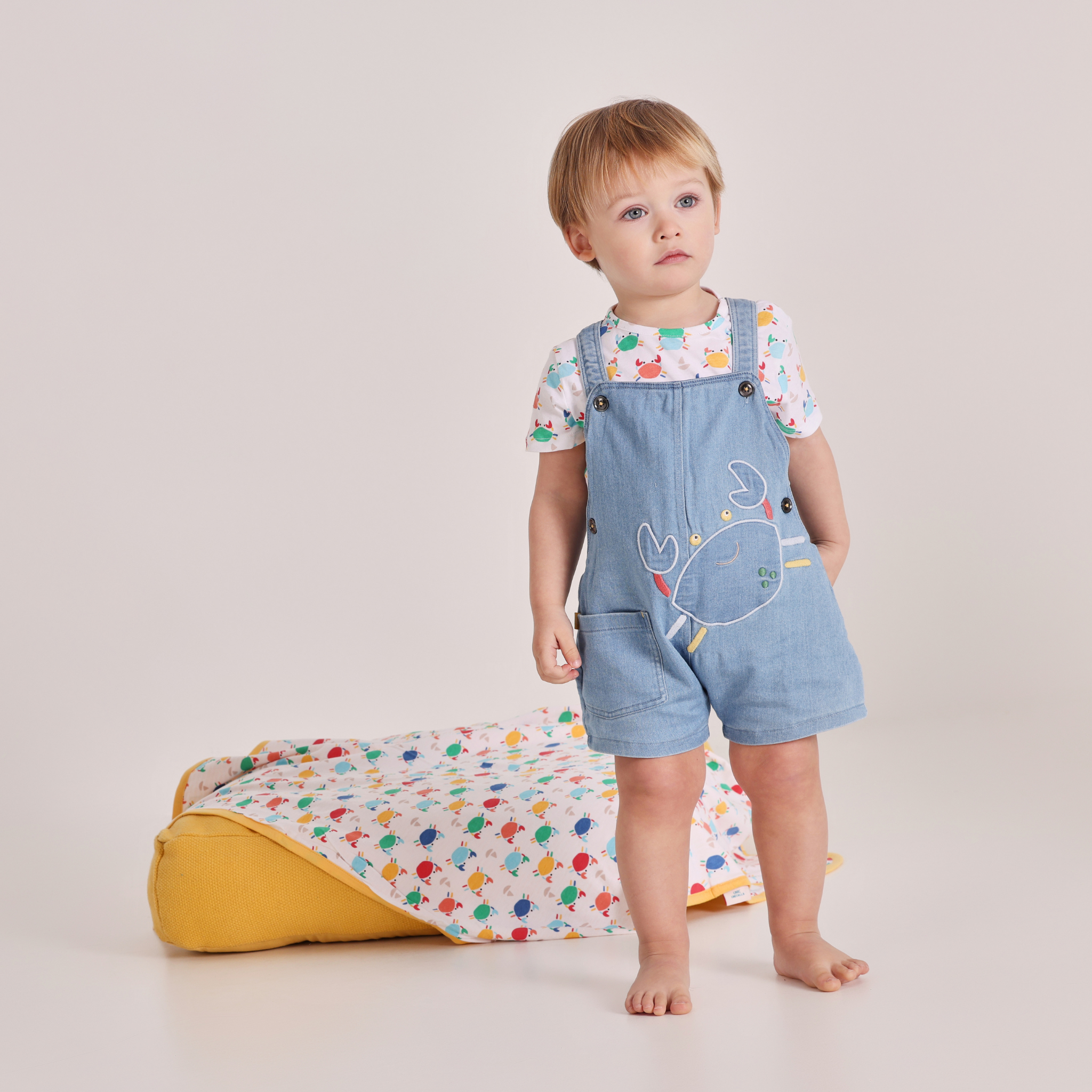 OCEAN CRAB DENIM BABY SET