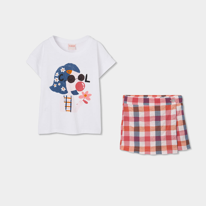 PLAID SKORT SET