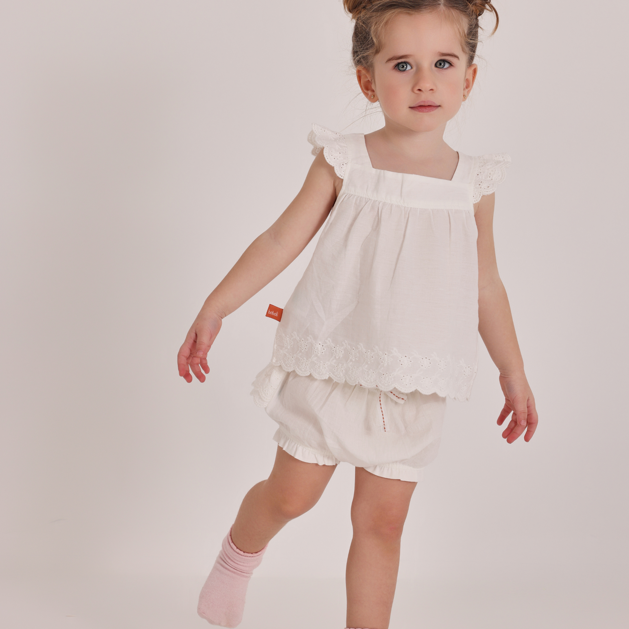 WHITE EYELET BABY SET